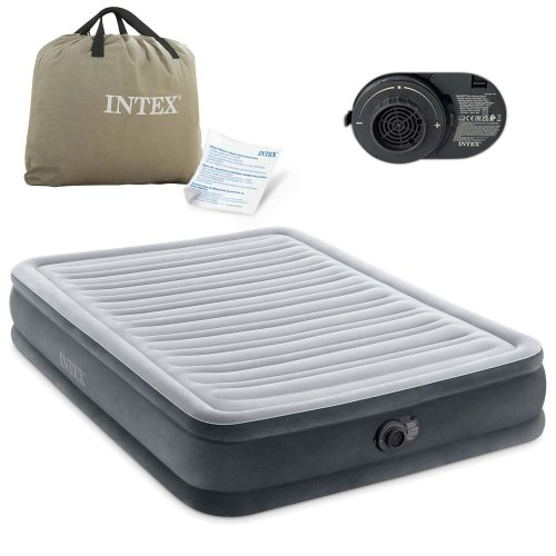 Intex 67768ND Nafukovacia matrac s integrovanou elektrickou pumpou 191 x 137 x 33 cm, sivá