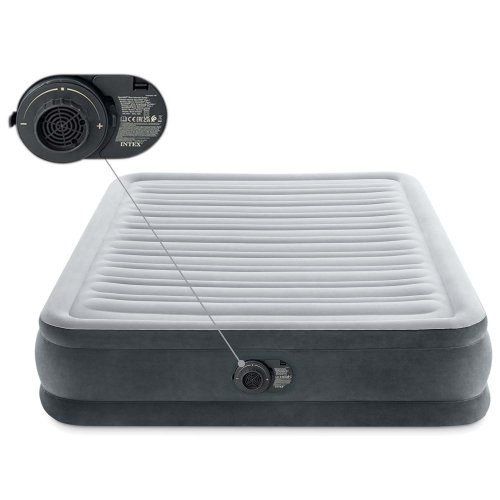 Intex 67768ND Nafukovacia matrac s integrovanou elektrickou pumpou 191 x 137 x 33 cm, sivá
