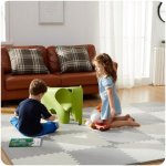 Ricokids 738231 Pěnová podložka puzzle 180×180 cm, 9 ks, bílo-šedá 