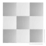 Ricokids 738231 Pěnová podložka puzzle 180×180 cm, 9 ks, bílo-šedá 