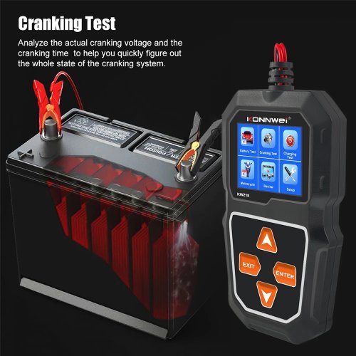 Konnwei KW218 Měřič baterií 6 – 12 V, 100 – 2000 CCA