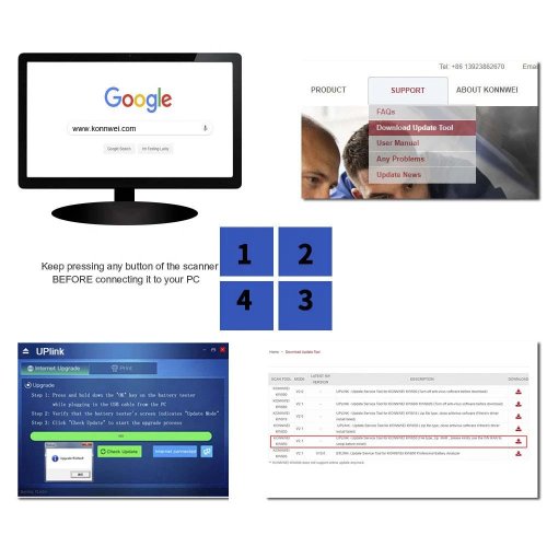 Konnwei KW850 Diagnostický měřič, skener OBD2