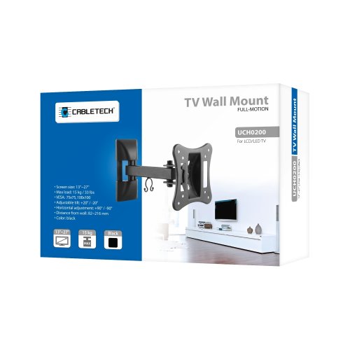 Cabletech UCH0200 Nástěnný držák na TV 13-27, LPA51-111, černý