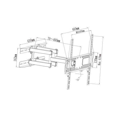 Cabletech UCH0217 Nástenný držiak pre televízory s uhlopriečkou 26-55", LPA52-09446, čierny 