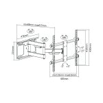 Cabletech UCH0205 Nástenný držiak pre televízory s uhlopriečkou 37-70", LPA49-463D, čierny