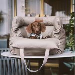 RealG RC-K-2034 Autosedačka a transportní taška pro psa/kočku 55 x 50 cm, béžová