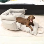 RealG RC-K-2034 Autosedačka a transportní taška pro psa/kočku 55 x 50 cm, béžová