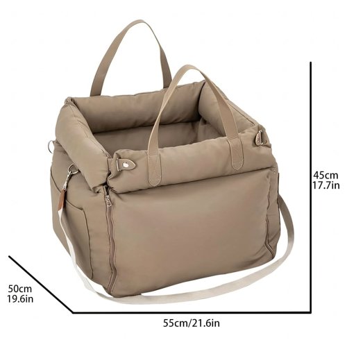 RealG RC-K-2034 Autosedačka a transportní taška pro psa/kočku 55 x 50 cm, béžová