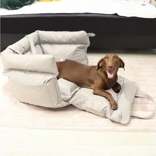 RealG RC-K-2034 Autosedačka a transportní taška pro psa/kočku 55 x 50 cm, béžová