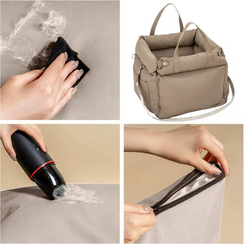 RealG RC-K-2034 Autosedačka a transportní taška pro psa/kočku 55 x 50 cm, béžová