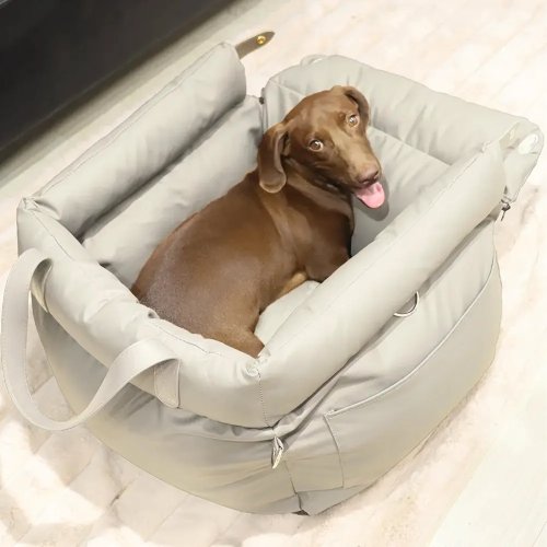 RealG RC-K-2034 Autosedačka a transportní taška pro psa/kočku 55 x 50 cm, béžová