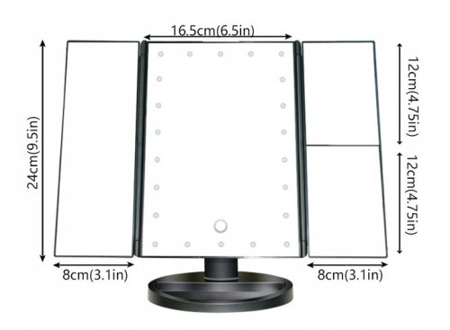 Verk Kozmetické zrkadlo 22 LED, USB biele