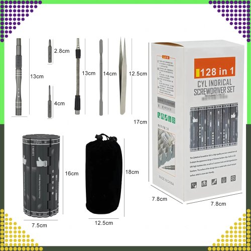 RealG RC-K-1307 Sada magnetických a přesných šroubováků, 128 v 1