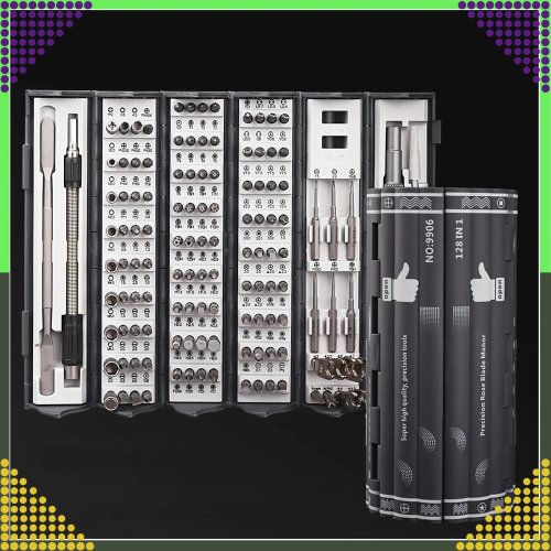 RealG RC-K-1307 Sada magnetických a přesných šroubováků, 128 v 1