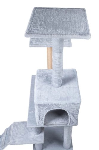 Bauerkraft G-971 Škrabadlo věž pro kočky 4 úrovně, šedé