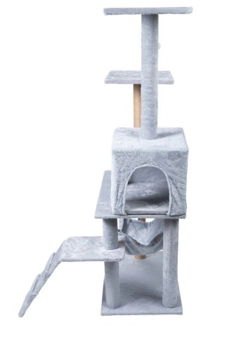 Bauerkraft G-971 Škrabadlo věž pro kočky 4 úrovně, šedé