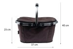 Bauerkraft X-235 Skládací termo košík na piknik a nákupy, 25 l, voděodolný, hnědý