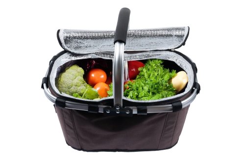 Bauerkraft X-235 Skládací termo košík na piknik a nákupy, 25 l, voděodolný, hnědý