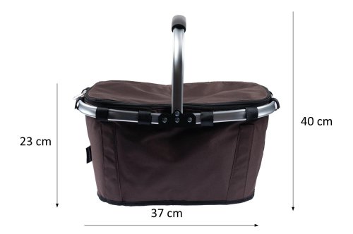 Bauerkraft X-235 Skládací termo košík na piknik a nákupy, 25 l, voděodolný, hnědý