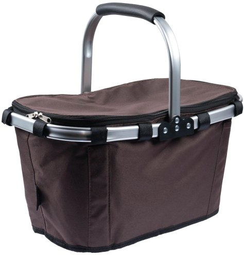 Bauerkraft X-235 Skládací termo košík na piknik a nákupy, 25 l, voděodolný, hnědý