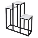 Bauerkraft H-025 Kovový patrový stojan na 3 květiny, bílý