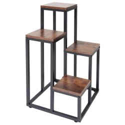 Bauerkraft H-017 Kovový stojan na 4 květiny, antický dub