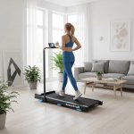 Bauerkraft H-565 Elektrický bežecký pás, skladací, LED displej, držiak na telefón, 90 kg, 10 km/h