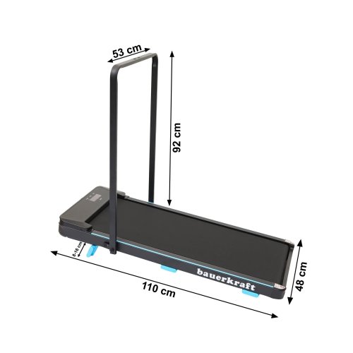 Bauerkraft H-565 Elektrický bežecký pás, skladací, LED displej, držiak na telefón, 90 kg, 10 km/h