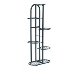 ModernHome PJJPS0014 Kovový stojan na kvety, 6 úrovní, 106 cm, čierny