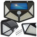 RealG RC-K-2144 Solární venkovní LED osvětlení, 100 LED, 600 lm, IP44, pohybový senzor
