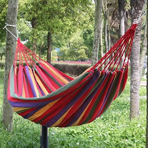 KIK KX9081 Hamaka hojdacia sieť 190 x 80cm červené pruhy