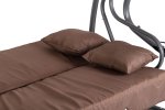 MultiGarden G2025-B Zahradní houpačka 3místná 2v1, matrace + polštář, hnědá