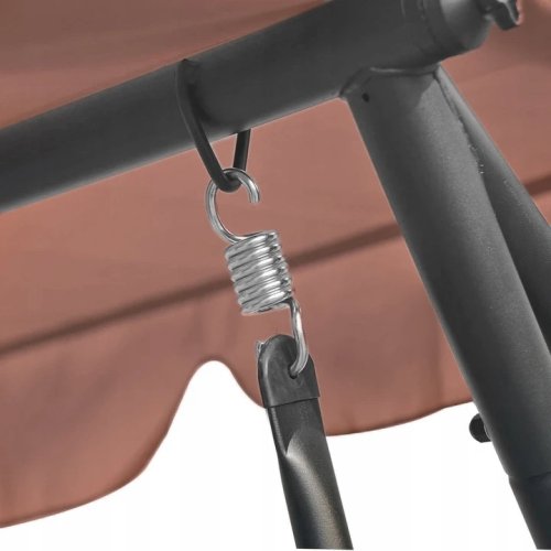 MultiGarden G2025-B Zahradní houpačka 3místná 2v1, matrace + polštář, hnědá