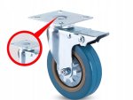 Verk 11502 Kolo transportní otočné s brzdou 75 mm, modré