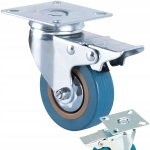 Verk 11502 Kolo transportní otočné s brzdou 75 mm, modré