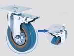Verk 11502 Kolo transportní otočné s brzdou 75 mm, modré
