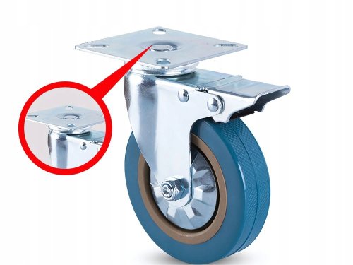 Verk 11502 Kolo transportní otočné s brzdou 75 mm, modré