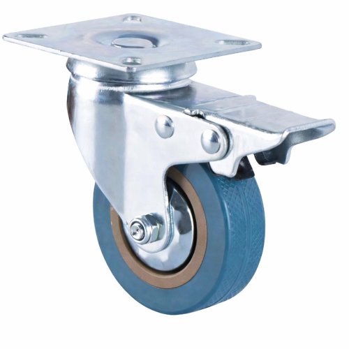 Verk 11502 Kolo transportní otočné s brzdou 75 mm, modré