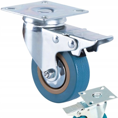 Verk 11502 Kolo transportní otočné s brzdou 75 mm, modré