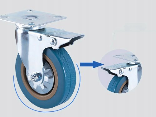 Verk 11502 Kolo transportní otočné s brzdou 75 mm, modré