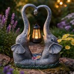 RealG RC-K-2190 Solární zahradní LED lampička IP44, dekorace slon s lampionem