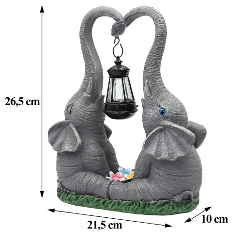 RealG RC-K-2190 Solární zahradní LED lampička IP44, dekorace slon s lampionem