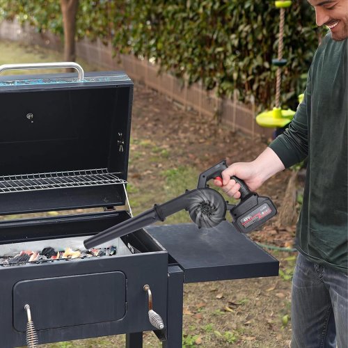 RealG RC-K-1006 Akumulátorový fukar a vysavač listí 2v1, 2 x aku