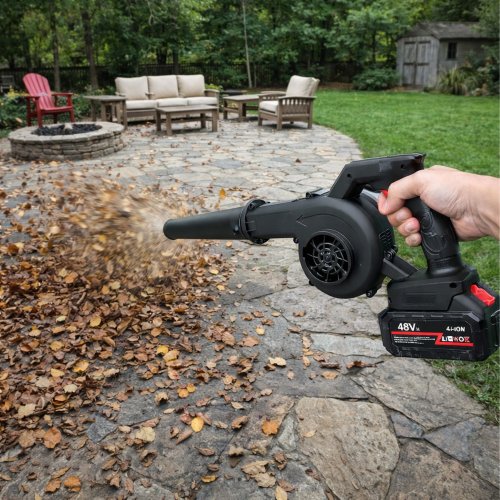 RealG RC-K-1006 Akumulátorový fukar a vysavač listí 2v1, 2 x aku