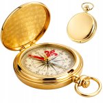 Verk 09227 Vreckový turistický kompas, kovový, zlatý