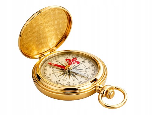 Verk 09227 Vreckový turistický kompas, kovový, zlatý