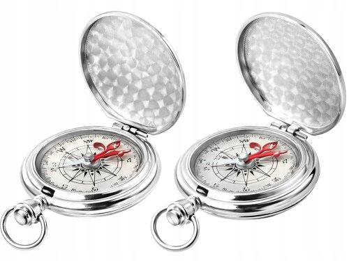 Verk 09227 Vreckový turistický kompas, kovový, strieborný