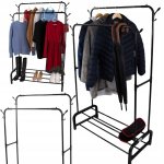 Verk 27524 Univerzální stojan na oblečení a obuv 160 x 97 cm, černý 