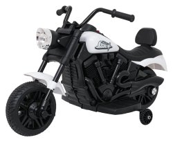 Ramiz PA.XMX-659.BIA Dětská elektrická motorka 30 W, 6V4.5Ah, LED světlo, melodie, boční kolečka, bílá