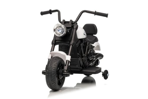 Ramiz PA.XMX-659.BIA Dětská elektrická motorka 30 W, 6V4.5Ah, LED světlo, melodie, boční kolečka, bílá